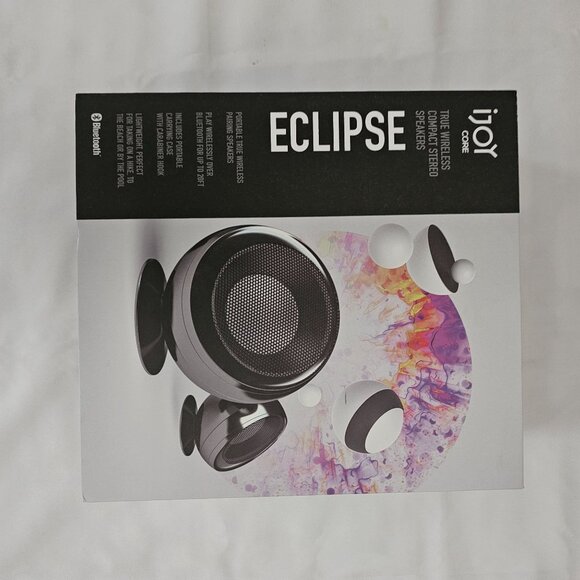 iJoy Eclipse True Wireless Portable Left-Right Stereo Speakers W/ Case Black NIB - Picture 5 of 10